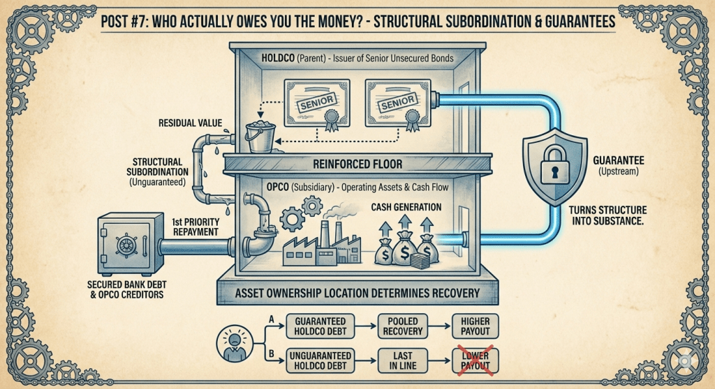 Post #7 — Guarantees, Subsidiaries & Structural Subordination: Who Actually Owes You the&nbsp;Money